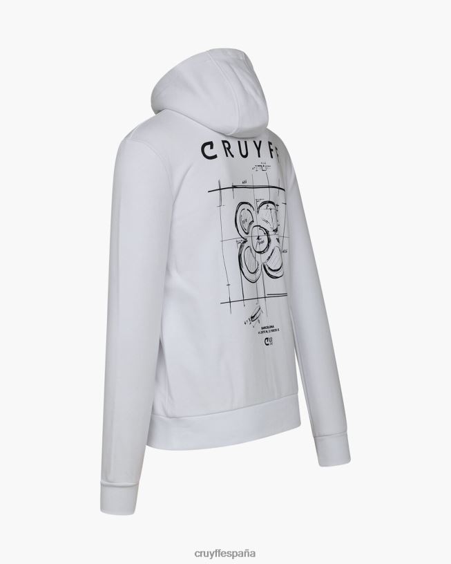 paquete de la ciudad sudadera con capucha bcn Cruyff hombres blanco D6DNB440 sudadera