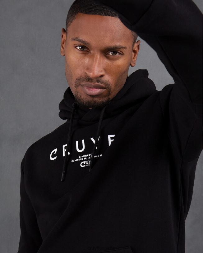 paquete de la ciudad sudadera con capucha liv Cruyff hombres negro D6DNB692 sudadera