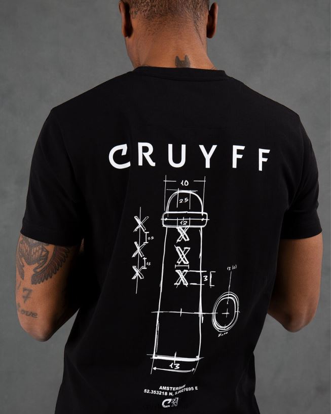 paquete de la ciudad tee ams Cruyff hombres negro D6DNB642 camiseta