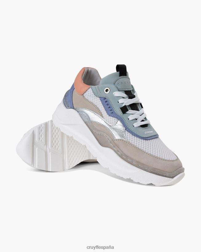 roana audaz Cruyff mujer plata blanca D6DNB1053 zapatillas