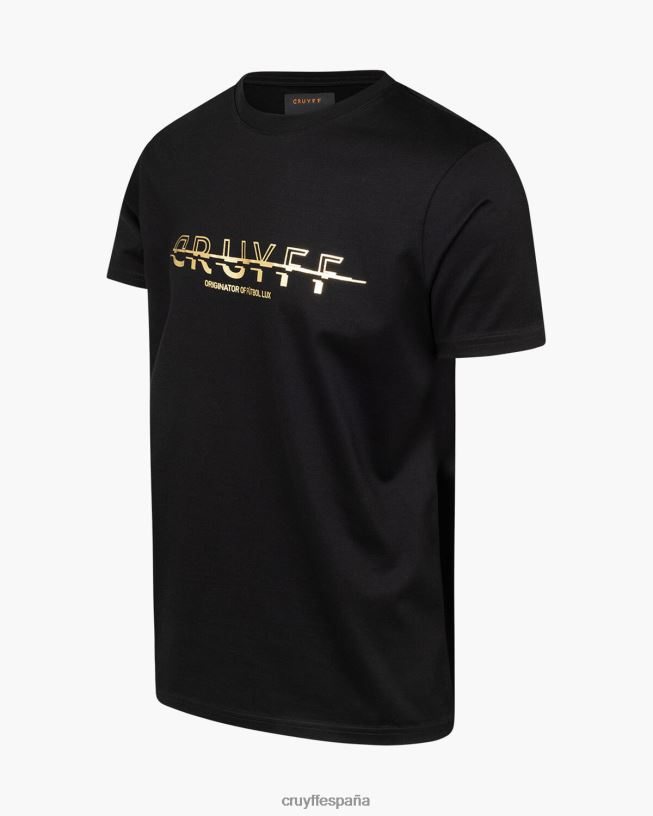 set Cruyff hombres oro negro D6DNB196 camiseta