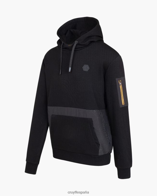 sudadera con capucha Cruyff hombres negro D6DNB407 sudadera