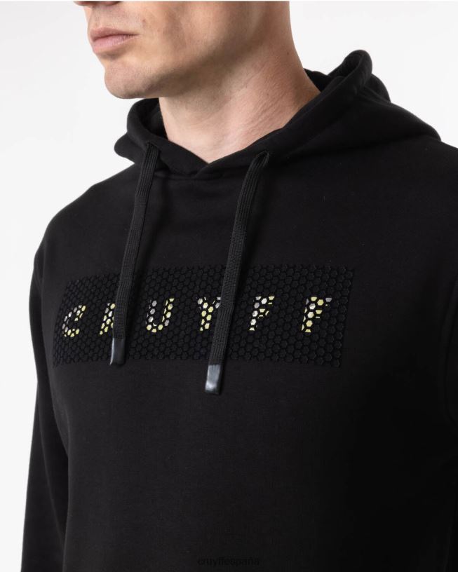 sudadera con capucha Cruyff hombres negro D6DNB587 sudadera