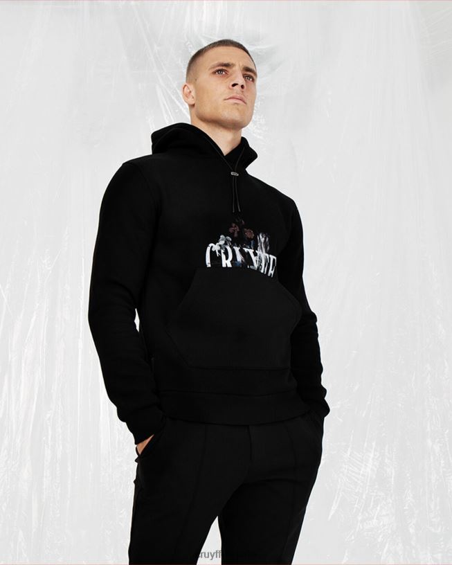 sudadera con capucha Cruyff hombres negro D6DNB658 sudadera