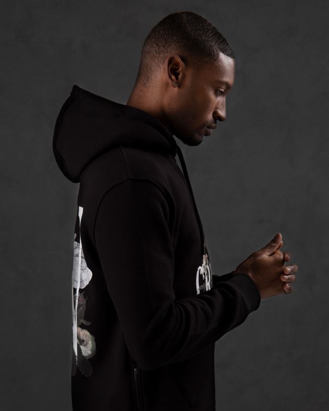 sudadera con capucha Cruyff hombres negro D6DNB658 sudadera