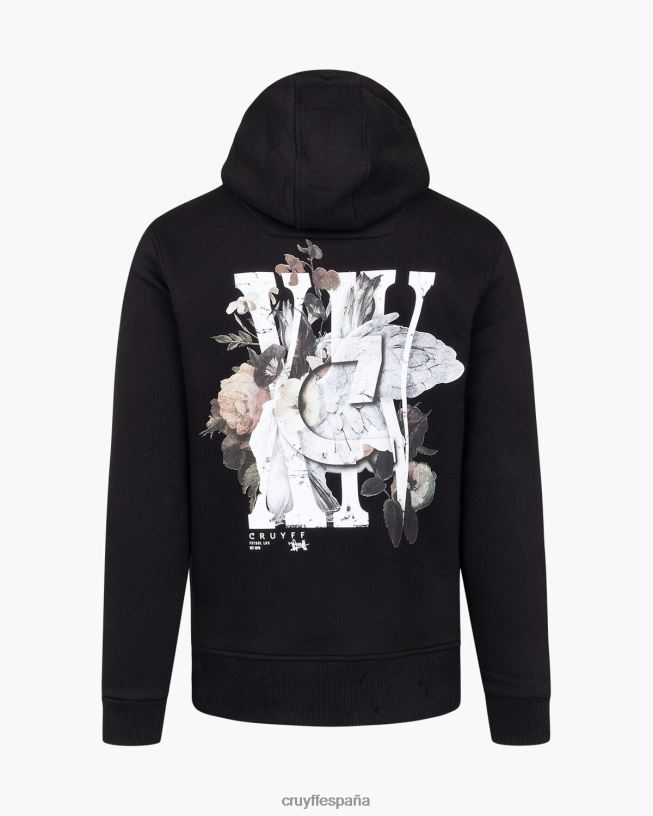 sudadera con capucha Cruyff hombres negro D6DNB658 sudadera