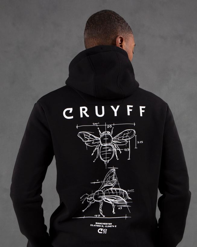 sudadera con capucha del paquete de la ciudad Cruyff hombres negro D6DNB464 sudadera