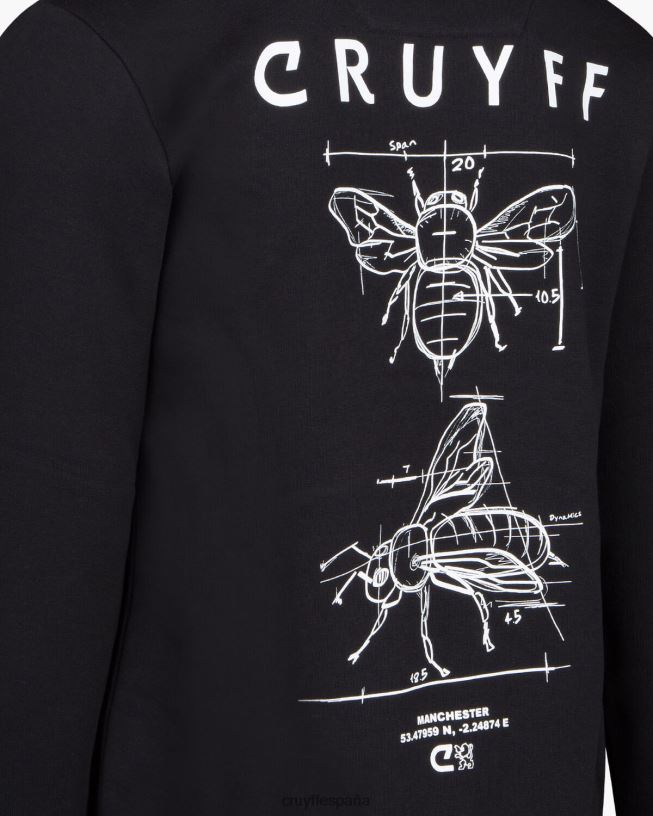 sudadera con capucha del paquete de la ciudad Cruyff hombres negro D6DNB464 sudadera