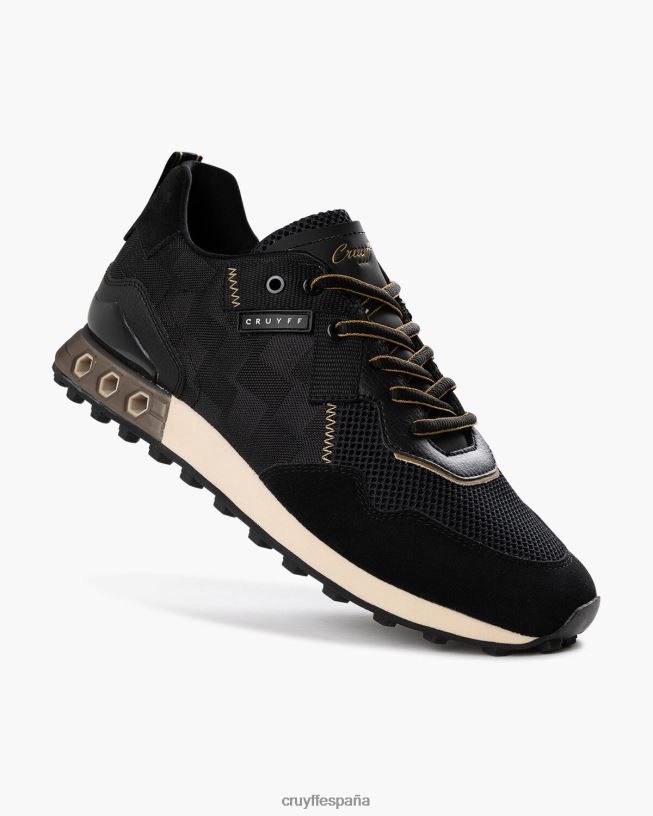 superbia tecnología hexagonal Cruyff hombres oro negro D6DNB223 zapatillas