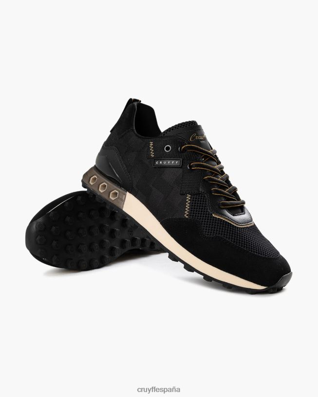 superbia tecnología hexagonal Cruyff hombres oro negro D6DNB223 zapatillas